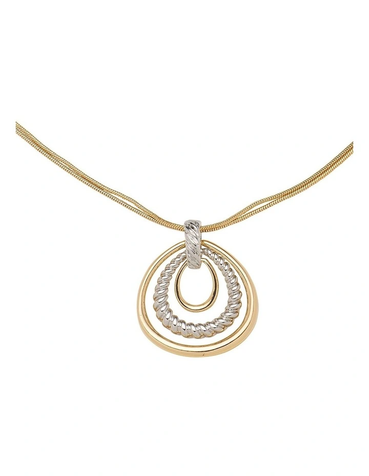 Twisted Teardrop Pendant Necklace in Multi image 4
