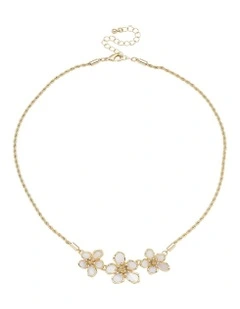 Jasmine Flower Necklace in Pearl
