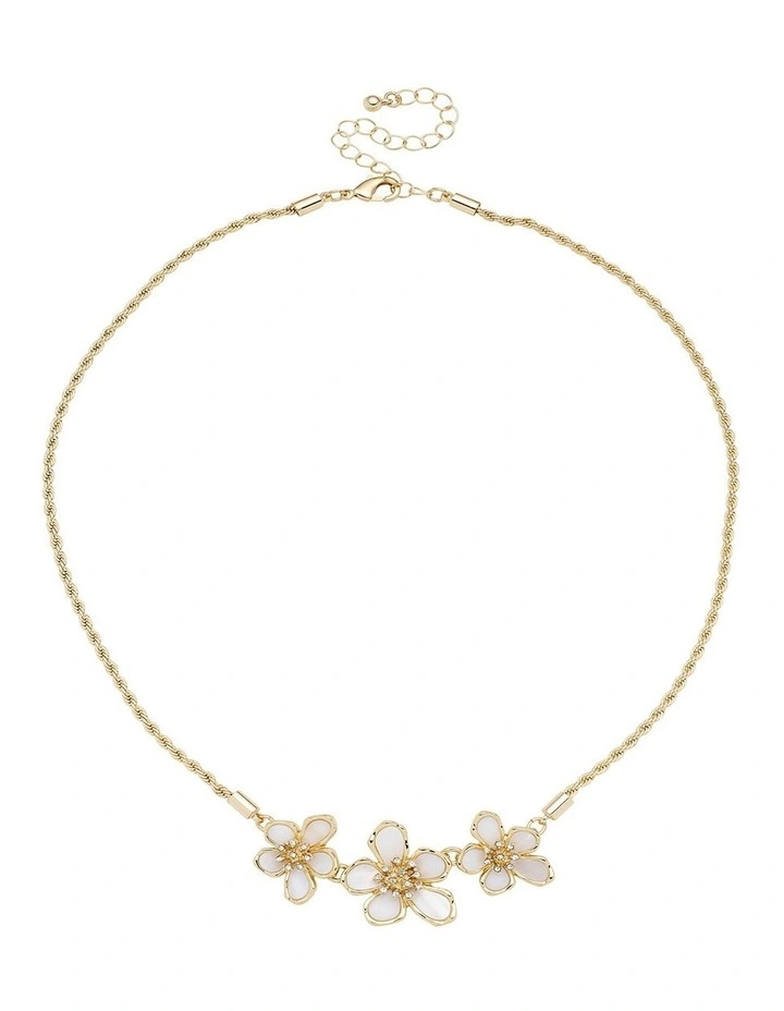 Jasmine Flower Necklace in Pearl image 1
