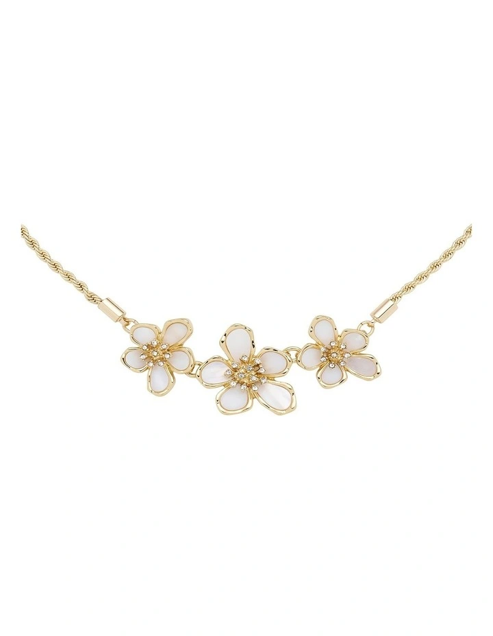 Jasmine Flower Necklace in Pearl image 3