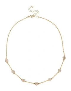 Petal Station Necklace in White