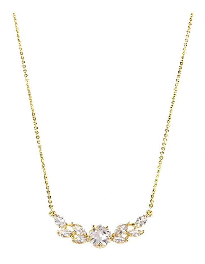 Fine Chain CZ Necklace in Gold image 2