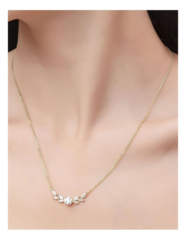 Fine Chain CZ Necklace in Gold image 3