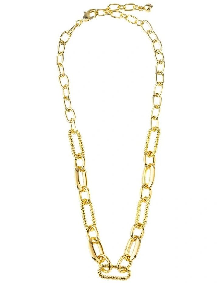 Large Chain Link Necklace in Gold image 1