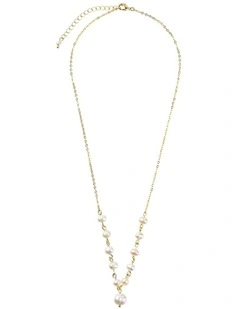 GJND009M - Fine chain pearl necklace in Gold