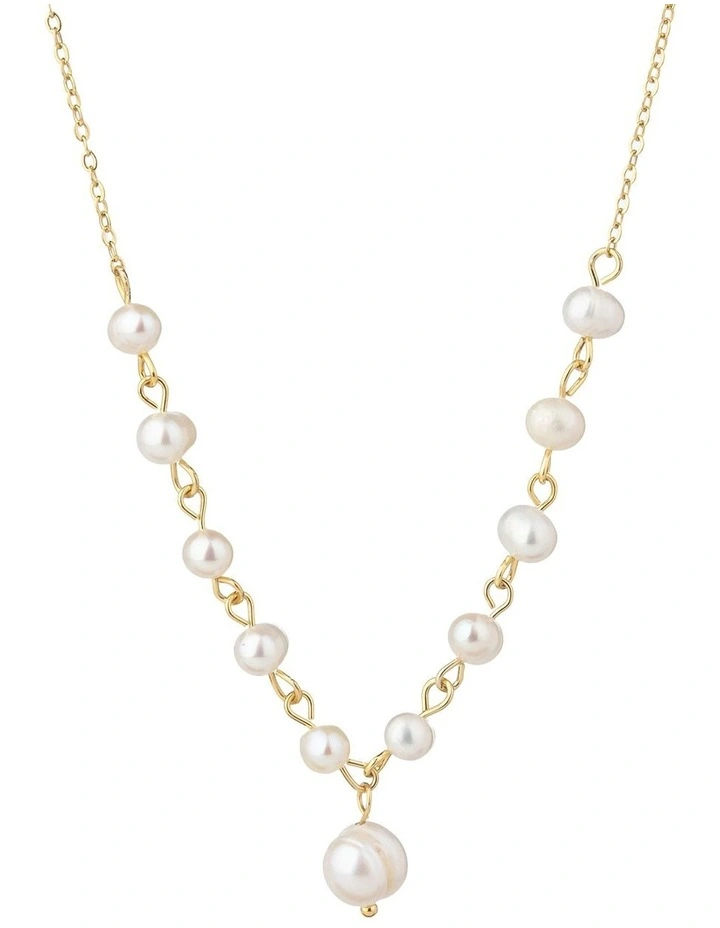 GJND009M - Fine chain pearl necklace in Gold image 2