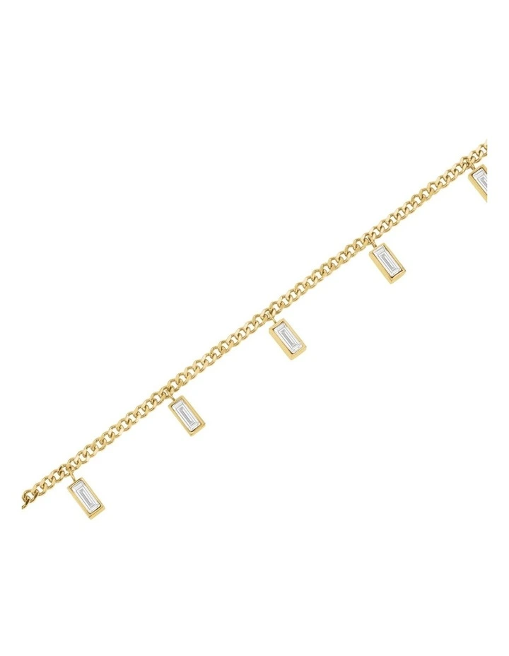Playful Diamonds Baguette Necklace in Gold-Tone image 3