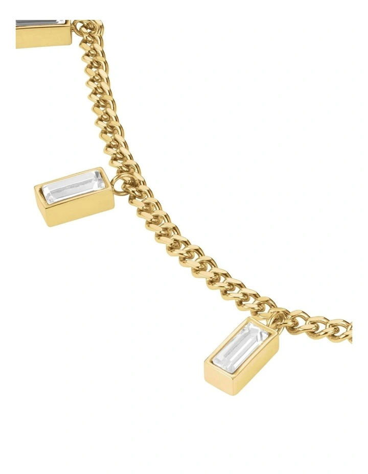 Playful Diamonds Baguette Necklace in Gold-Tone image 4
