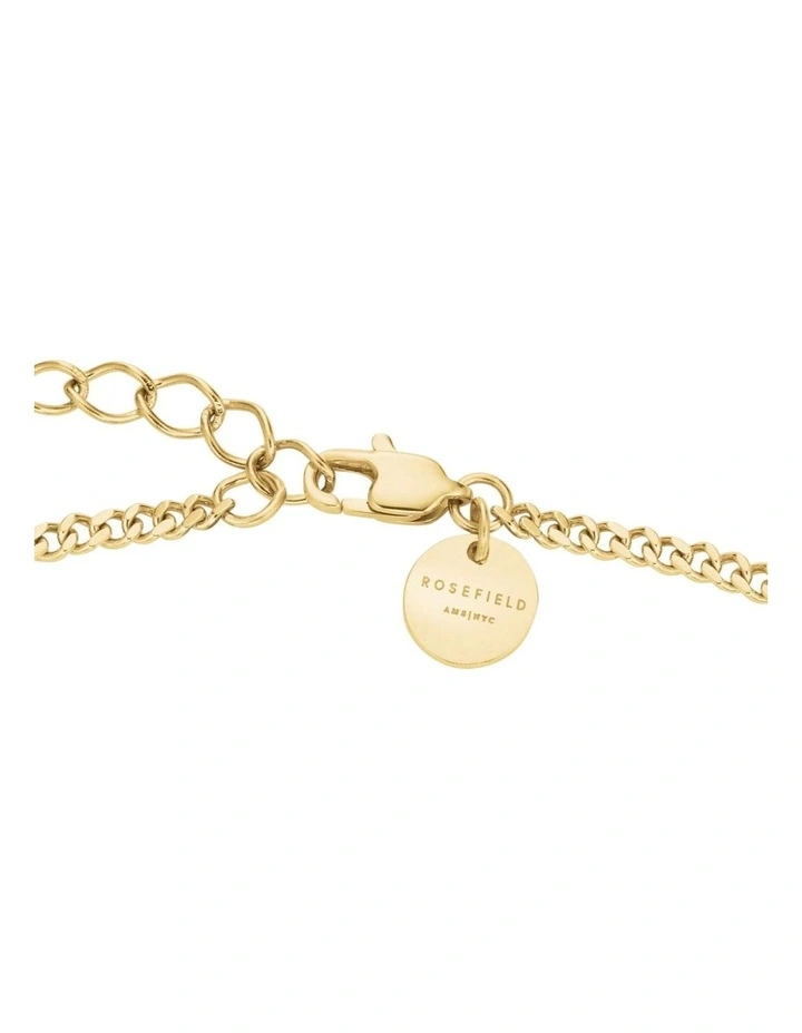 Playful Diamonds Baguette Necklace in Gold-Tone image 5