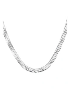 Large Snake Necklace in Silver-Tone