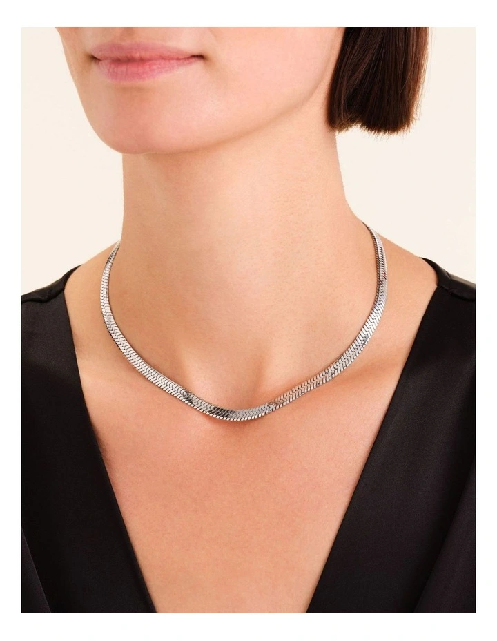 Large Snake Necklace in Silver-Tone image 2