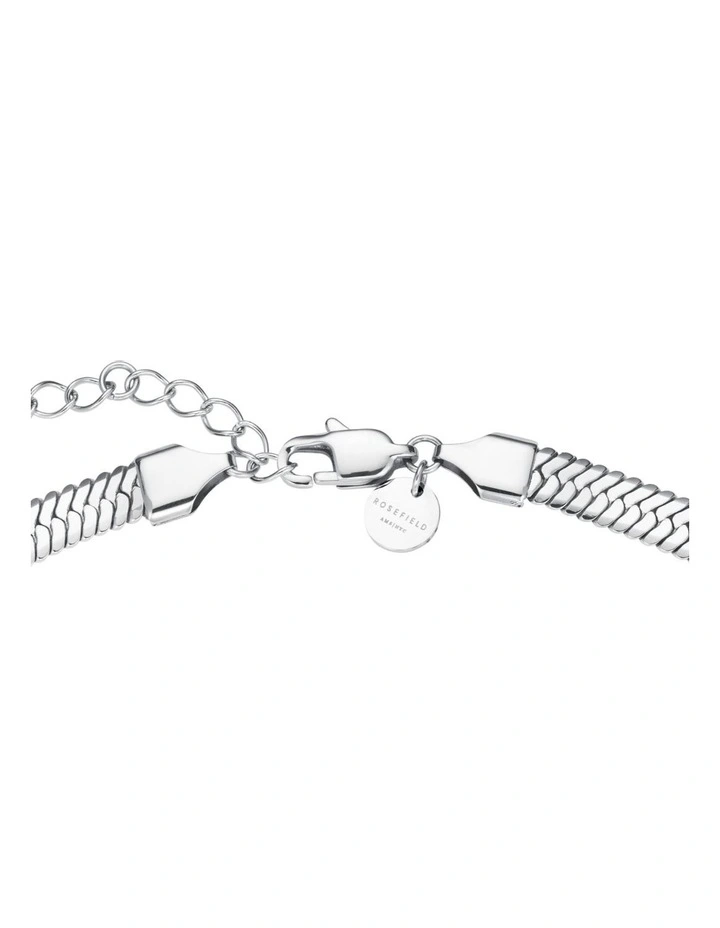 Large Snake Necklace in Silver-Tone image 3