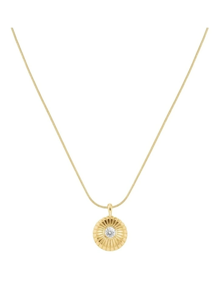 Bold Solitaire Coin Necklace in Gold-Tone image 1