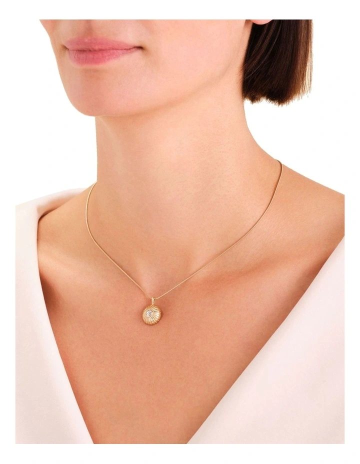 Bold Solitaire Coin Necklace in Gold-Tone image 2