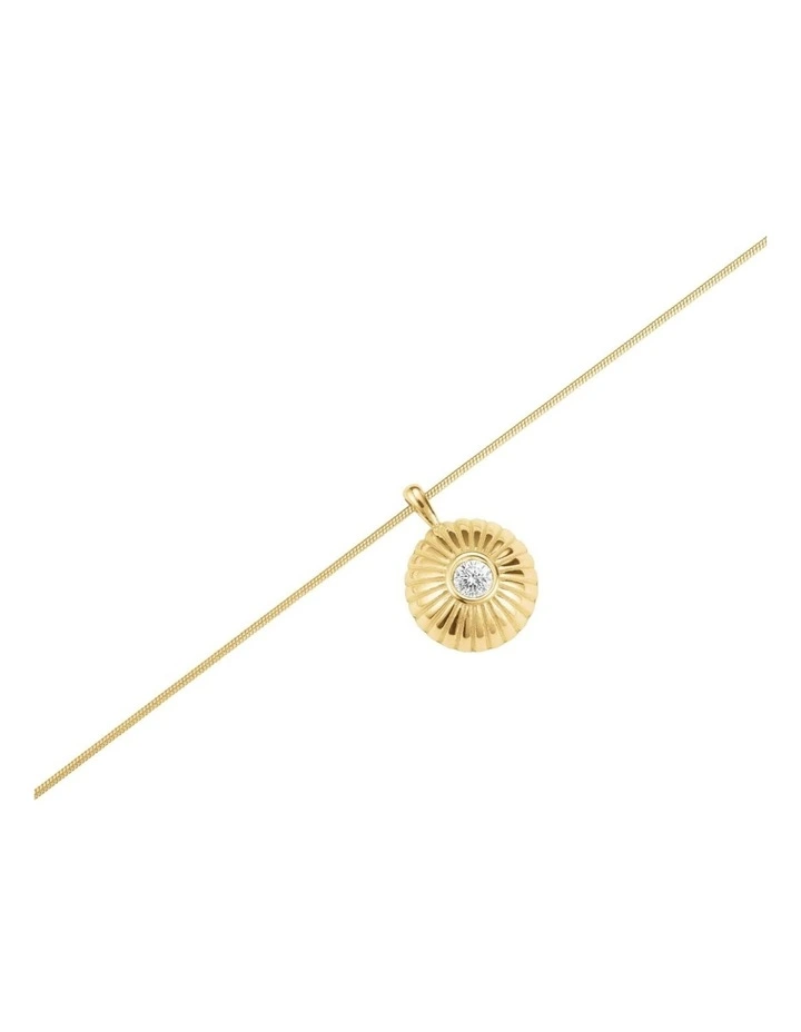 Bold Solitaire Coin Necklace in Gold-Tone image 3