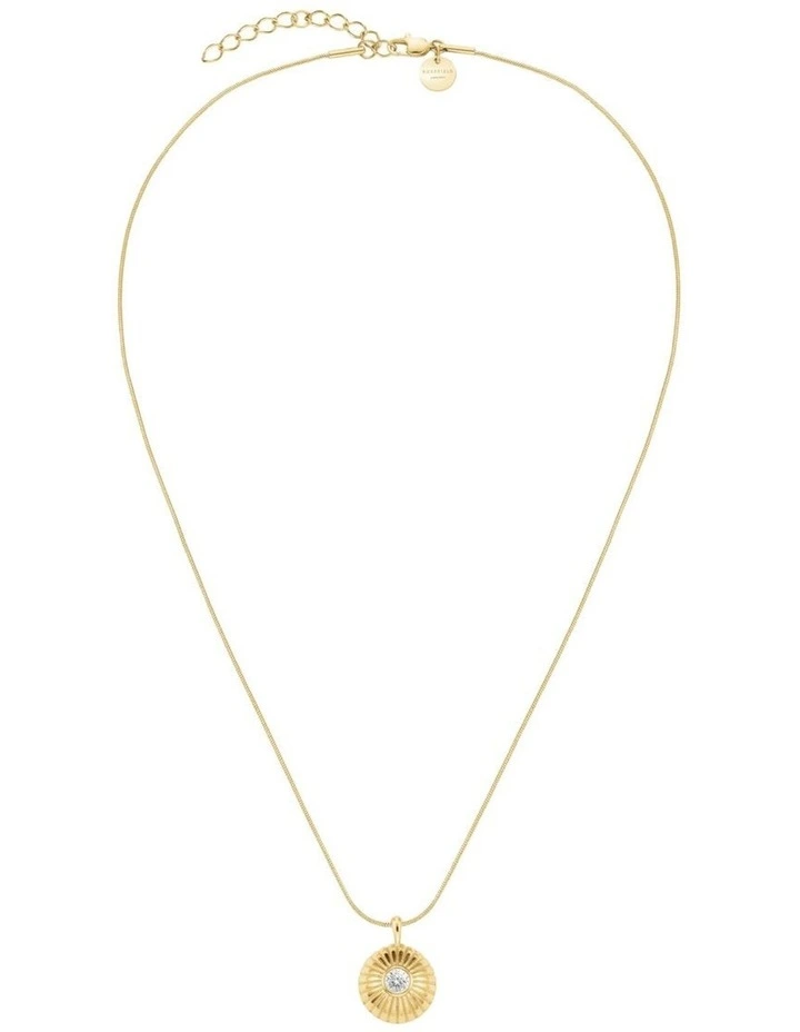 Bold Solitaire Coin Necklace in Gold-Tone image 5