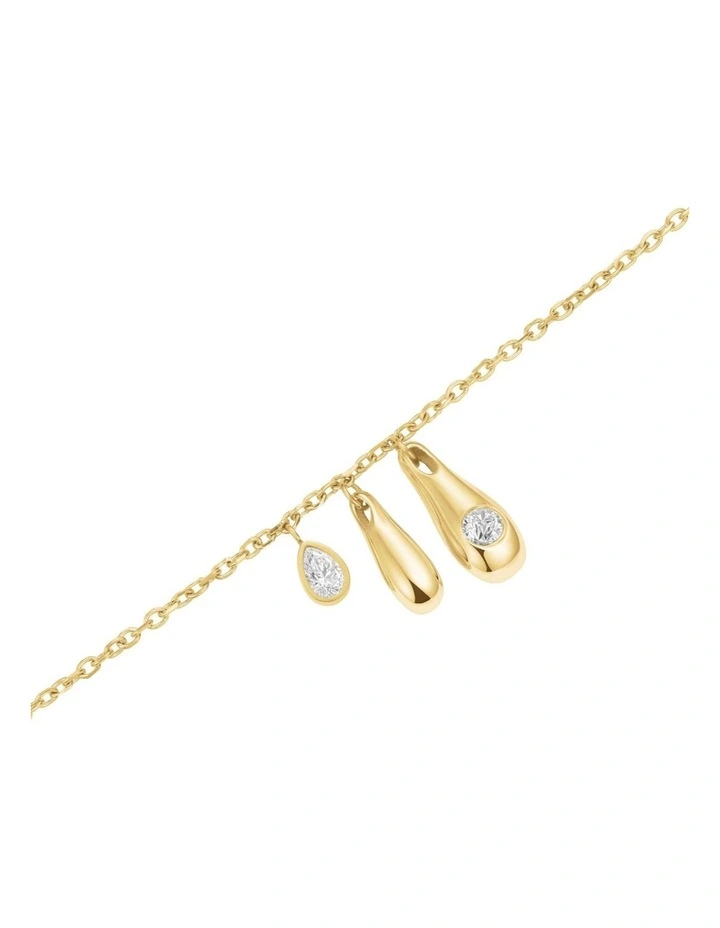 Bold Solitaire Charms Necklace in Gold-Tone image 3