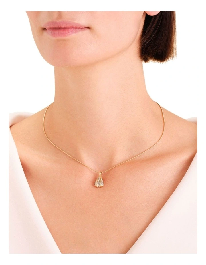 Pav Striped Necklace in Gold-Tone image 2