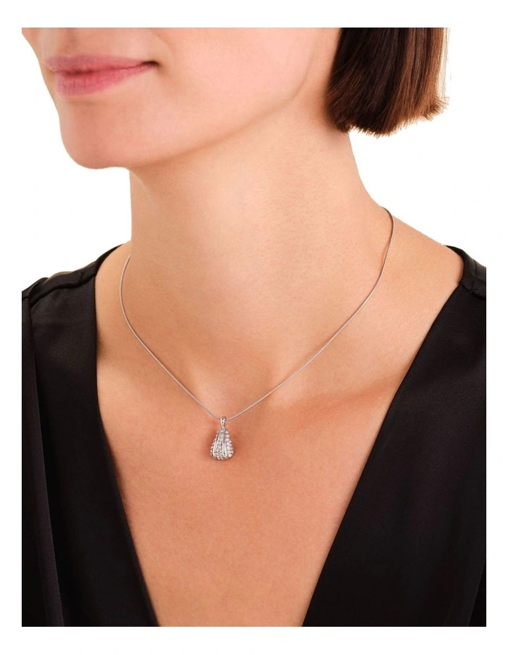 Pav Striped Necklace in Silver-Tone image 2