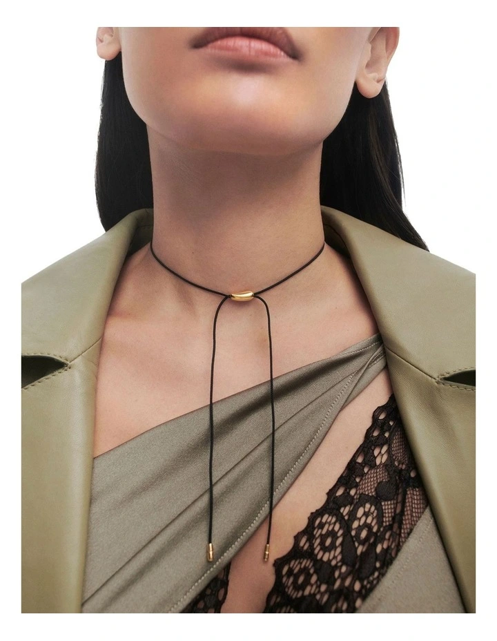 Oslo Cord Necklace in Black image 2