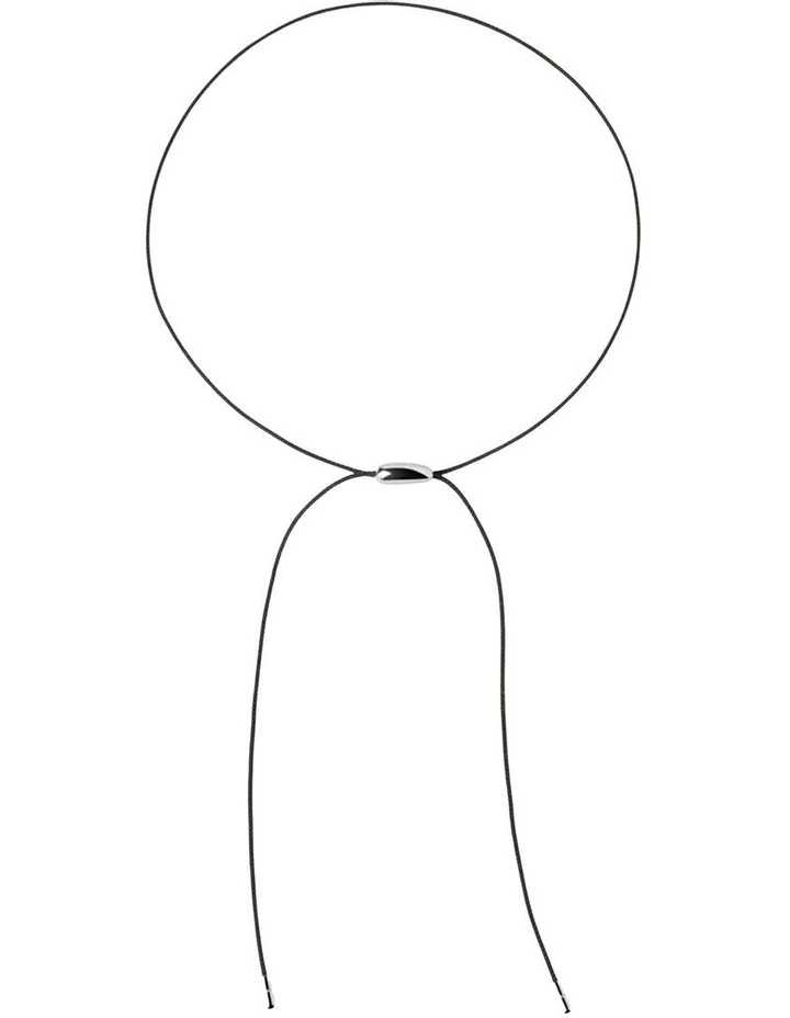 Oslo Silver Cord Necklace in Black image 1