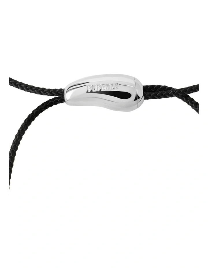 Oslo Silver Cord Necklace in Black image 3