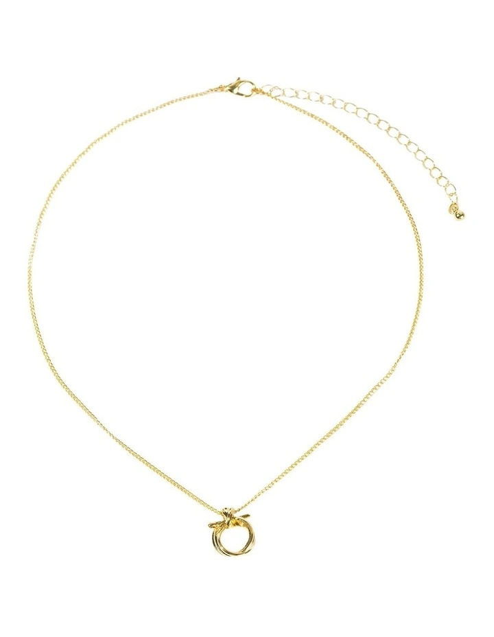 Circle Knot Pendant Necklace in Gold image 1