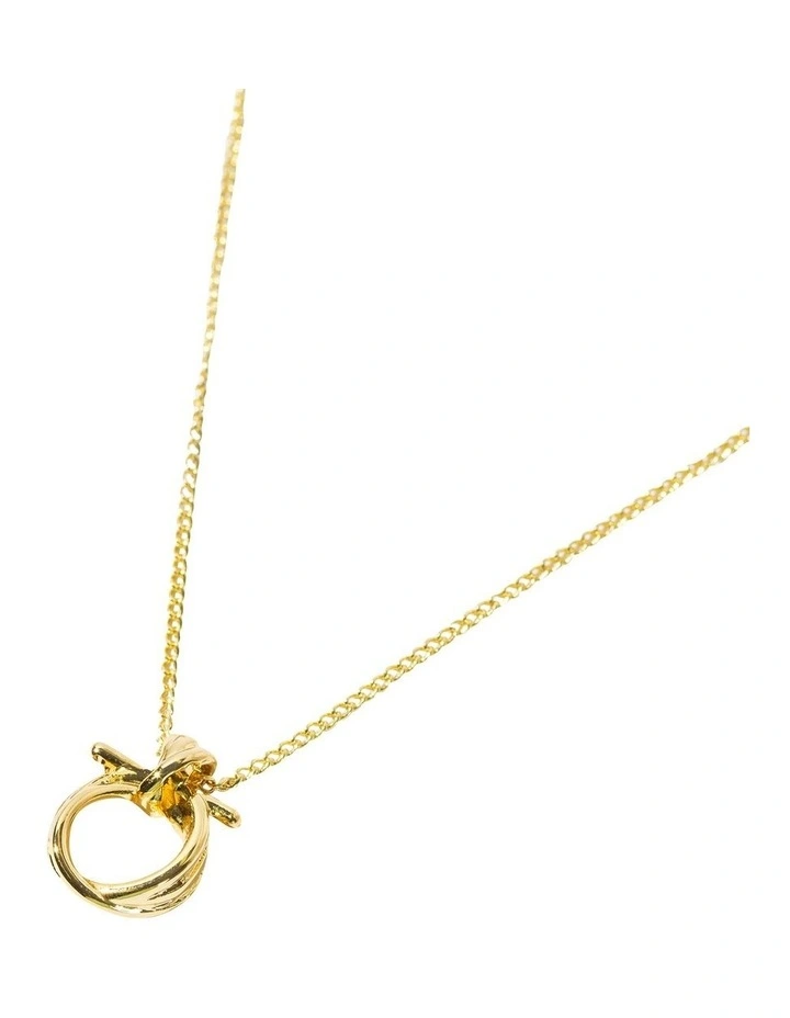 Circle Knot Pendant Necklace in Gold image 2