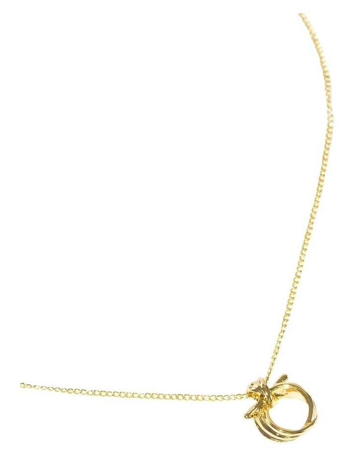 Circle Knot Pendant Necklace in Gold image 3