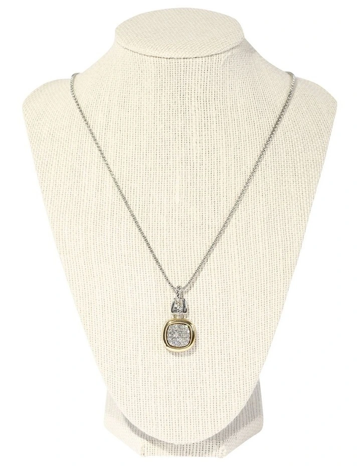 Framed Crystal Pendant Necklace in Multi image 3