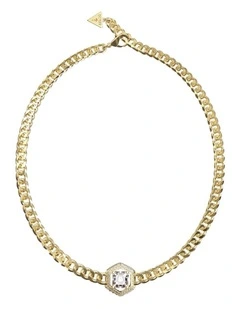 16 Octagon Stone Necklace in Gold