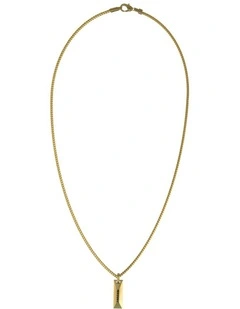 Matte Crystals Tag Necklace in Gold-Tone