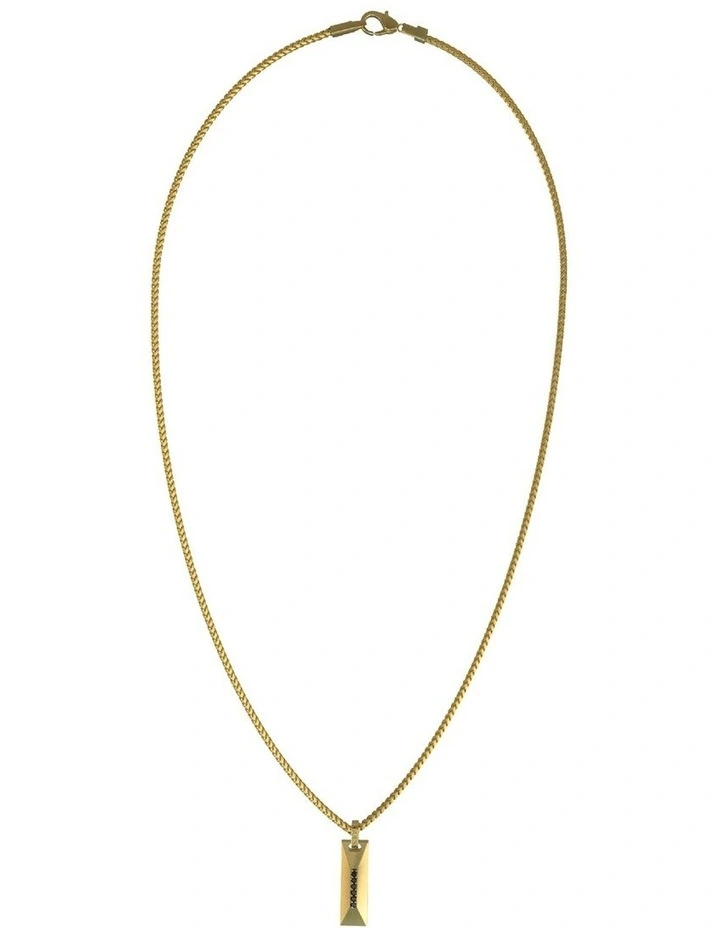 Matte Crystals Tag Necklace in Gold-Tone image 1
