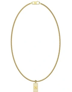 4G Pave Pendant Necklace in Gold-Tone