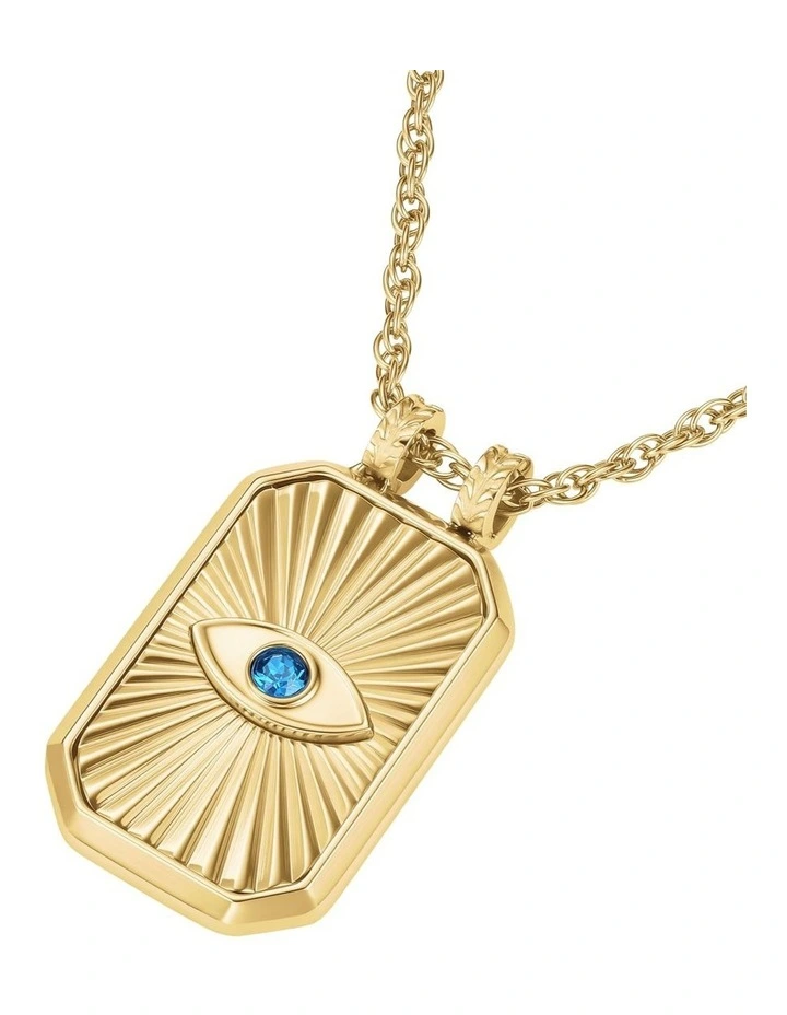 Evil Eye Amulet Necklace in Gold-Tone image 3