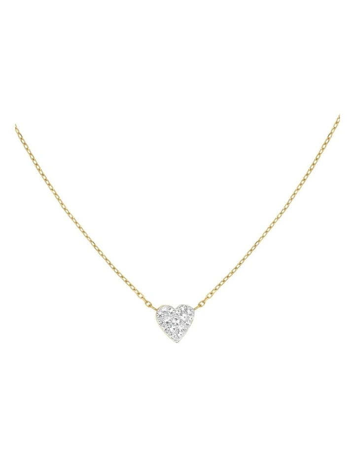 Pav Heart Necklace in Gold-Tone image 1