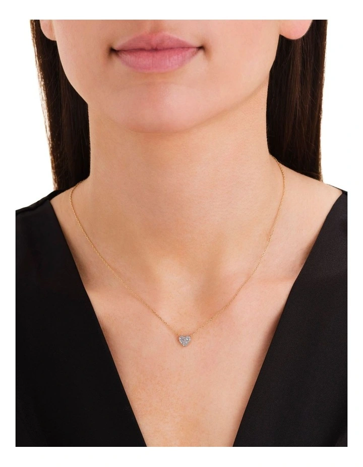 Pav Heart Necklace in Gold-Tone image 2