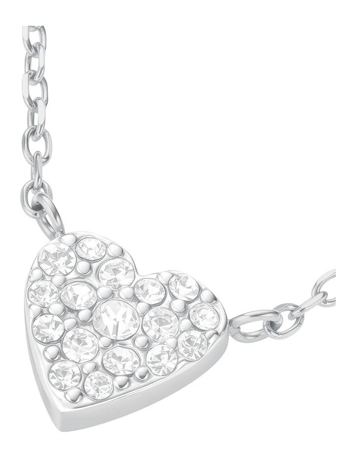 Pav Heart Necklace in Silver-Tone image 3