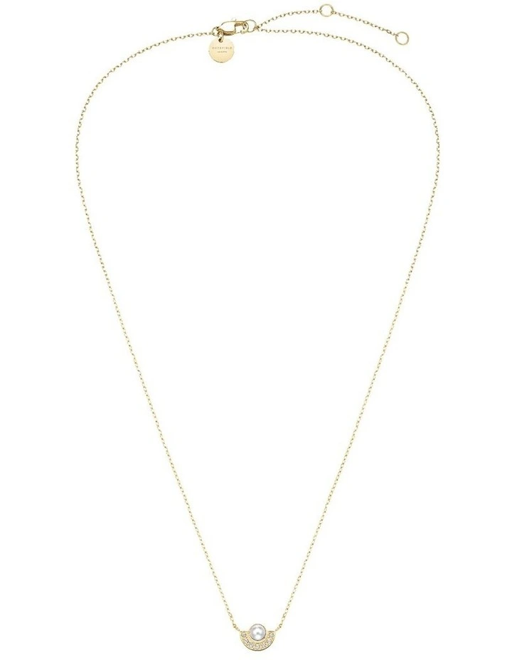 Modern Pearl Circle Necklace in Gold-Tone image 5