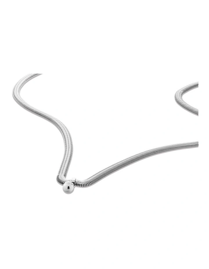 Layered Stainless Steel Chain Necklace in Silver image 2