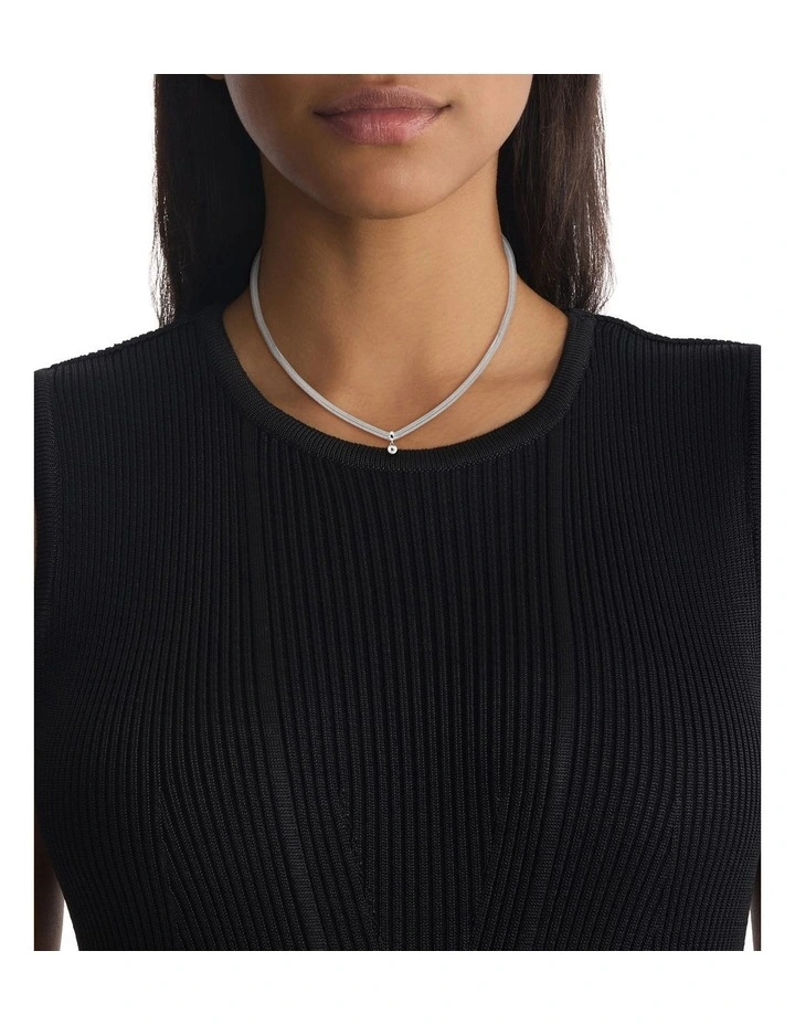 Layered Stainless Steel Chain Necklace in Silver image 3