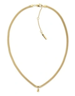 Layered Ionic Plated Thin Steel Chain Necklace in Gold