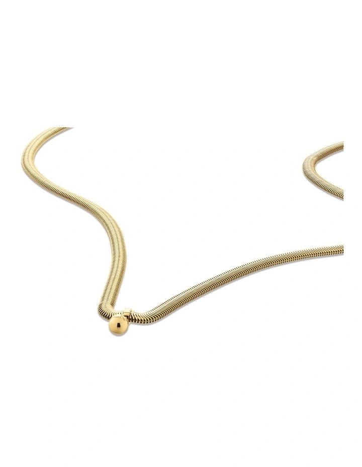 Layered Ionic Plated Thin Steel Chain Necklace in Gold image 2