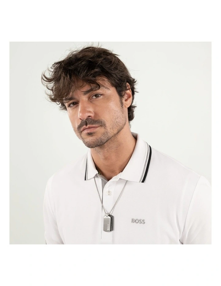 Devon Stainless Steel Leather Pendant With Chain in Black image 5