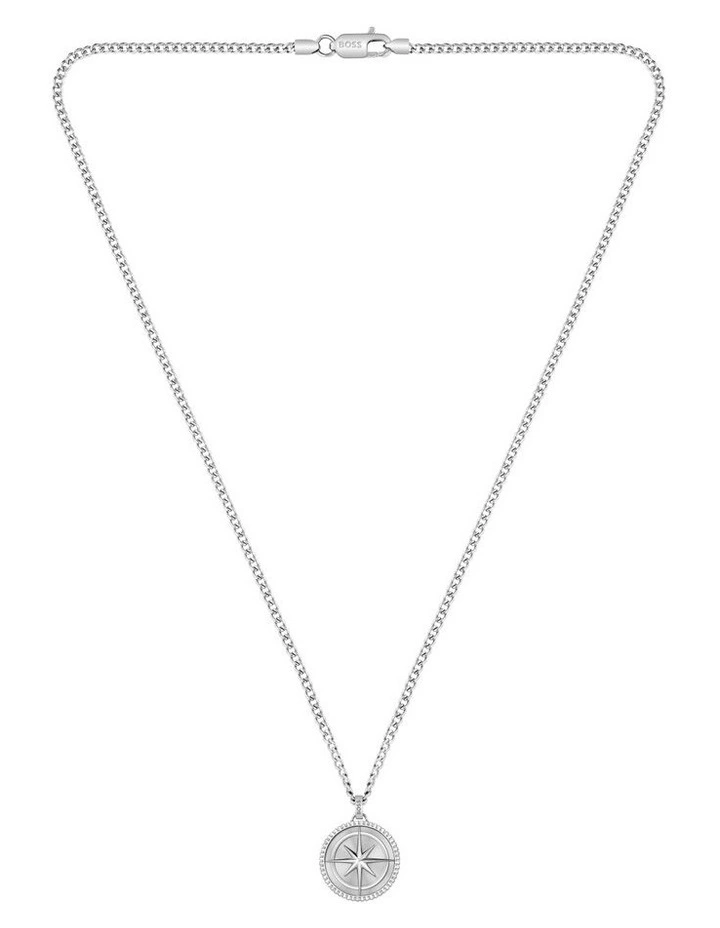 North Stainless Steel Pendant Necklace in Silver image 1