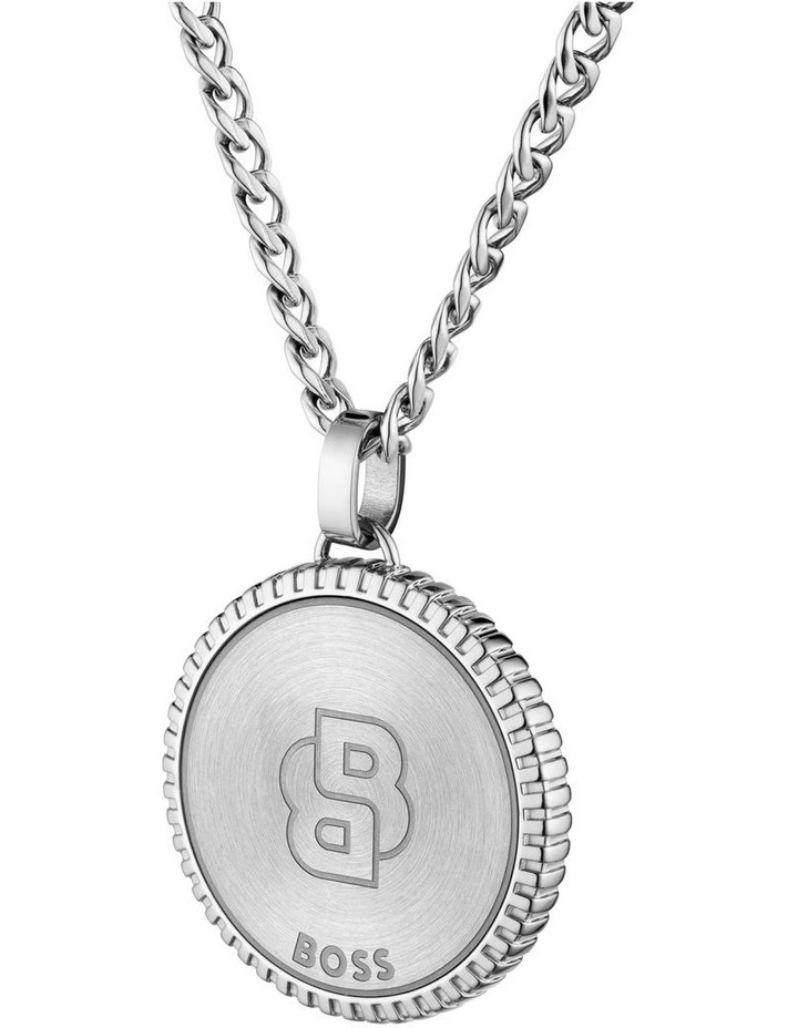 North Stainless Steel Pendant Necklace in Silver image 4