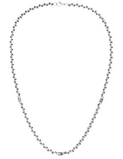 Flag Metal Stainless Steel Chain Necklace 3D in Silver