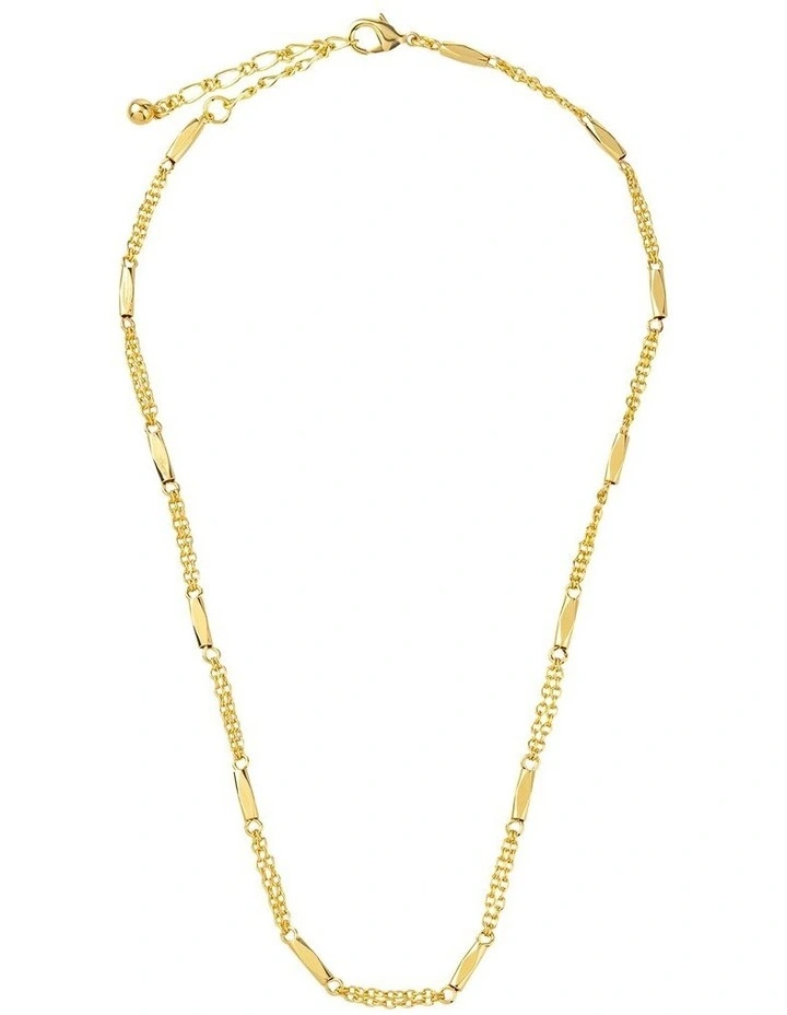 Long Bar And Chain Necklace GJNE007M in Gold image 1