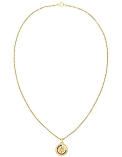 Gold Steel Men's Pendant Necklace