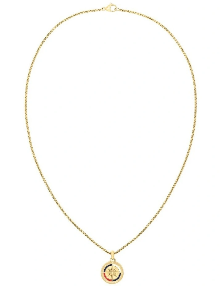 Gold Steel Men's Pendant Necklace image 1